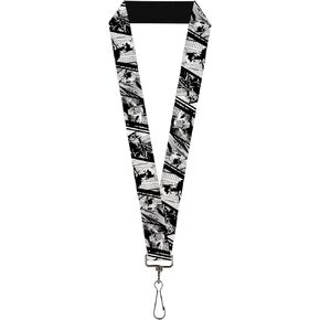 Buckle-Down DC Comics Lanyard, Batman Hush Pose Sketches Black White, Elastic