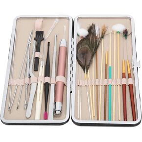 23 Pcs Ear Wax Removal Kit, Lighted Ear Pick Double Ended Ear Scoop Spoon Tweezer Stainless Steel Ear Wax Removal Tools with Storage Box(Black)