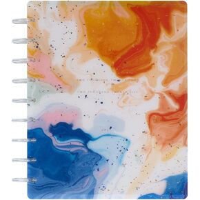 Happy Planner Disc-Bound 12-Month Academic Planner, July 2024–June 2025 Daily and Monthly Planner, Classic Size, Horizontal Layout, Marble Mood, 72 pages, 2 Sticker Sheets, 7" x 9 1/4"