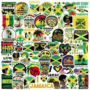65pcs Jamaica Sticker Aesthetic Waterproof Vinyl for Children, Girls, Boys, Teenagers, Adult Water Bottles, Laptops, Suitcases, Christmas Halloween Party Decoration Stickers