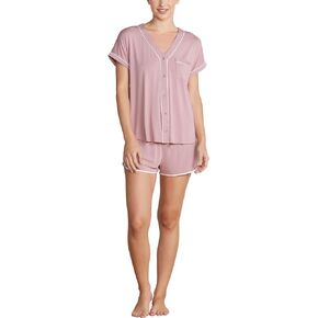 Barefoot Dreams Women's Malibu Collection Soft Jersey Piped Lounge Set