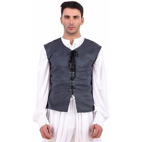 ThePirateDressing Mens Medieval Pirate Renaissance Steampunk Lace-up Vest Gothic Waistcoat