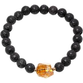 Raw Citrine Crystal Beaded 8mm Tiger Eye Stone Bracelet for women Men Money Wealth Prosperity Good Luck Stretch Bracelets