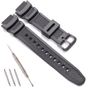 Resin Replacement Watch Band Compatible with Casio SGW-400 SGW-500 AE-1200 AE-1000 Men's Waterproof Rubber Strap Accessories