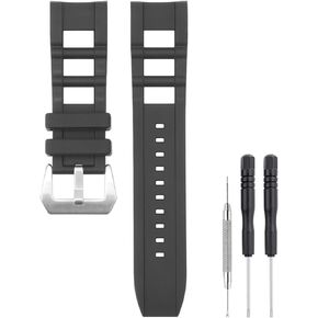 26mm Watch Band Compatible with Invicta, Soft Silicone Rubber Replacement Wrist Strap for Invicta Signature II Russian Diver Watch Straps
