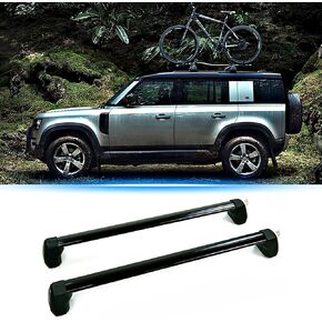 Lockable Crossbars Fit for Land Rover Defender 90 2020 2021 2022 2023 Luggage Cargo Crossbar Carrier Aluminum Cross Rail Bar Car Top Luggage Carriers for Automobiles (Defender 90 Black)