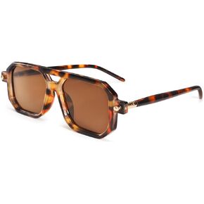Dollger Trendy Aviator Sunglasses for Women Men Square 70s Retro Sunglasses Vintage 90s Aviator Frame BLACK Shades 2024