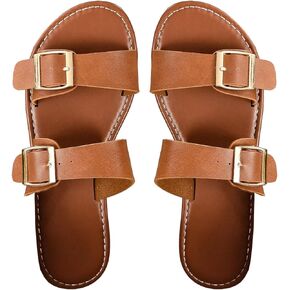 Verdusa Women's Buckle Adjustable Sandals Open Toe Outdoor Slide Sandals Summer Shoes