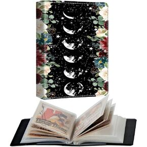 Photo Album 5x7" 120 Photos Pockets PU Leather Cover Photo Albums with Inner Transparent Pockets and Elastic Band Design for Family Anniversary Wedding Baby Pets,Elephant Sunflower