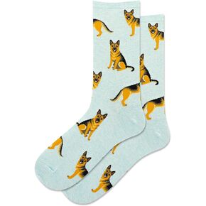Hot Sox Women's German Shepherd Crew Socks 1 Pair, Mint Melange, Women's 9-11 Shoe