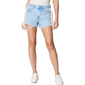 [BLANKNYC] Womens Hi Rise Five Pocket Vegan Leather Fringe Cut Off Shorts, Stylish & Designer Clothing