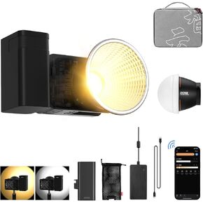 Zhiyun Molus X60 Combo Bi-Color Video Light,60W 2700-6500K TLCI 97+ CRI 95+ with 9 Light Effects,Bowens Mount Support PD Fast Charging and Detachable Grip Battery