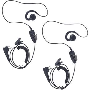 Replaces OEM RLN6423 C-Swivel Earpiece for HKLN4604 HKLN4604A HKLN4604B HKLN6423 Radio G-Shaped Headset with Microphone and PTT C-Ring Ear Piece (2 Pack)