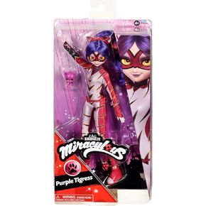 Miraculous Ladybug and Cat Noir Toys Fashion Doll | Articulated 26cm Doll with Accessories Kwami | Purple Tigress Figurine | Bandai Dolls