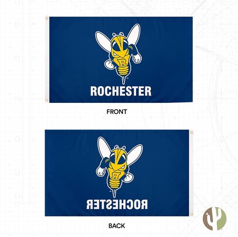 Desert Cactus University of Rochester Flag YellowJackets UR Flag Banners 100% Polyester Indoor Outdoor 3x5 feet Flags (Style 3a) in Saudi Arabia