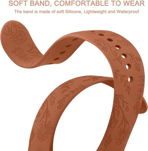 2 Pack Flower Engraved Bands Compatible with Garmin Venu 2 Plus/Venu Sq/Venu, Garmin Vivoactive 5 / Vivoactive 3, Soft Silicone Sport Replacement Strap for Garmin Vivomove Sport, Vivoactive 3 Music, Forerunner 645 / 245 Music Smart Watch in Saudi Arabia