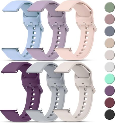 Tobfit 20mm 22mm Watch Bands Quick Release Watch Straps with Color Matched Metal Buckle, Soft Silicone Breathable Replacement Sport Watch Wristbands for Women Men in Saudi Arabia
