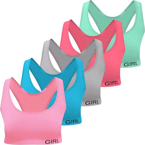 ® 5 Girls Bra Microfiber Sports Bra Underwear X-Back Spaghetti Straps 10-15 Years in Saudi Arabia