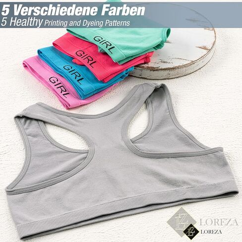 ® 5 Girls Bra Microfiber Sports Bra Underwear X-Back Spaghetti Straps 10-15 Years in Saudi Arabia