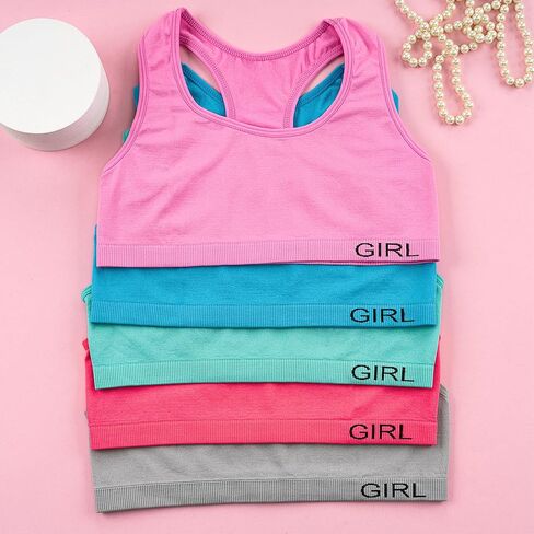® 5 Girls Bra Microfiber Sports Bra Underwear X-Back Spaghetti Straps 10-15 Years in Saudi Arabia