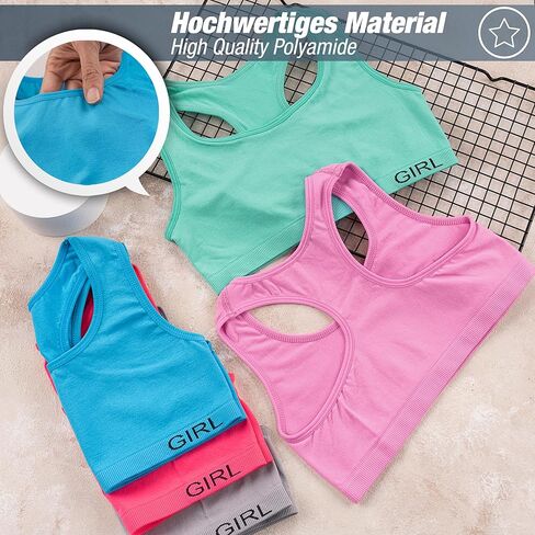 ® 5 Girls Bra Microfiber Sports Bra Underwear X-Back Spaghetti Straps 10-15 Years in Saudi Arabia