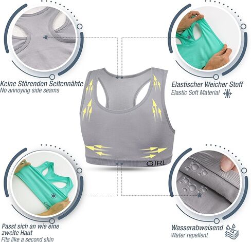 ® 5 Girls Bra Microfiber Sports Bra Underwear X-Back Spaghetti Straps 10-15 Years in Saudi Arabia