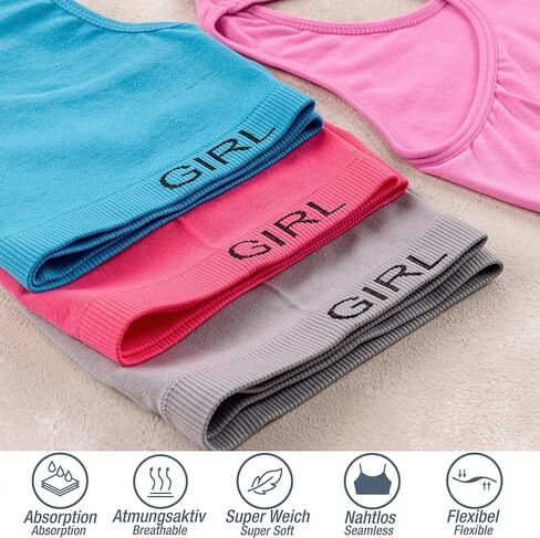® 5 Girls Bra Microfiber Sports Bra Underwear X-Back Spaghetti Straps 10-15 Years in Saudi Arabia