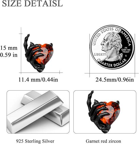 مجموعة مجوهرات يد جمجمة من OHAYOO من الفضة الإسترلينية عيار 925 هدايا مجوهرات قوطية للنساء والفتيات والرجال in Kuwait