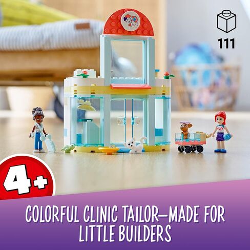 LEGO Friends Pet Clinic 41695 Building Kit; with 2 Mini-Dolls Including Mia, Plus Cat and Rabbit Toys; Creative Birthday Gift for Kids Aged 4 and up (111 Pieces) in Saudi Arabia