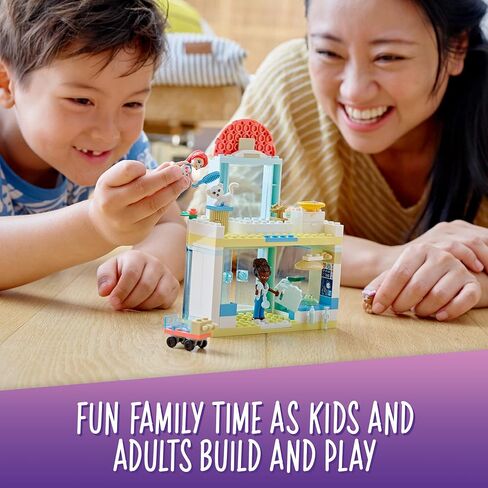 LEGO Friends Pet Clinic 41695 Building Kit; with 2 Mini-Dolls Including Mia, Plus Cat and Rabbit Toys; Creative Birthday Gift for Kids Aged 4 and up (111 Pieces) in Saudi Arabia