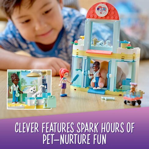 LEGO Friends Pet Clinic 41695 Building Kit; with 2 Mini-Dolls Including Mia, Plus Cat and Rabbit Toys; Creative Birthday Gift for Kids Aged 4 and up (111 Pieces) in Saudi Arabia