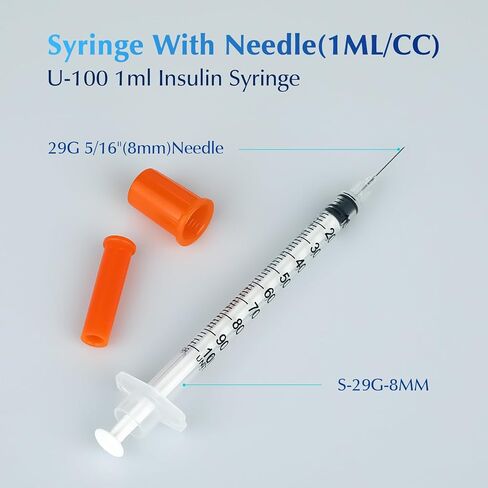 1ml Syringe with 31Ga 5/16" (8mm) Needle,Individually Wrapped,Pack of 20 in Saudi Arabia