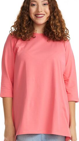 ESTEEZ 3/4 Sleeve Comfy Oversized Loose Fit Cotton T-Shirts for Women in Saudi Arabia