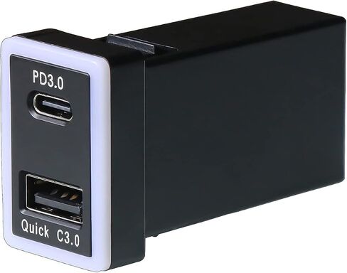 QC3.0 +PD3.0 USB Power Socket, 60W Output, Type C & Quick Charge 3.0 Car Charger USB Adapter for Smart Phone PDA iPad iPhone Android GPS Use for Toyota (Type A) in Saudi Arabia