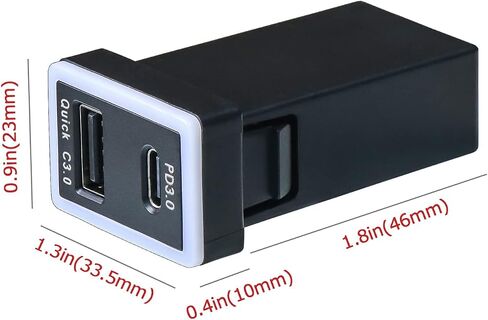 QC3.0 +PD3.0 USB Power Socket, 60W Output, Type C & Quick Charge 3.0 Car Charger USB Adapter for Smart Phone PDA iPad iPhone Android GPS Use for Toyota (Type A) in Saudi Arabia