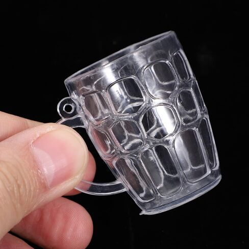 Toddmomy 24pcs Miniature Beer Cups Mini Beer Mugs Model Mini Clear Plastic Mug Mini House Mug Shot Drinking Glasses Models Dollhouse Glassware Drinkware Supplies in Saudi Arabia
