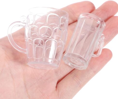 Toddmomy 24pcs Miniature Beer Cups Mini Beer Mugs Model Mini Clear Plastic Mug Mini House Mug Shot Drinking Glasses Models Dollhouse Glassware Drinkware Supplies in Saudi Arabia