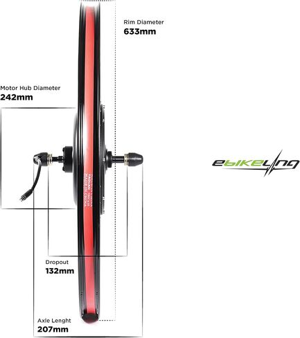 EBIKELING Waterproof Ebike Conversion Kit for Electric Bike 700C Rear Wheel Electric Bicycle Hub Motor Kit with Mountain Bike Rim 1500W 1200W 750W 500W Electric Bike Conversion Kit in Saudi Arabia