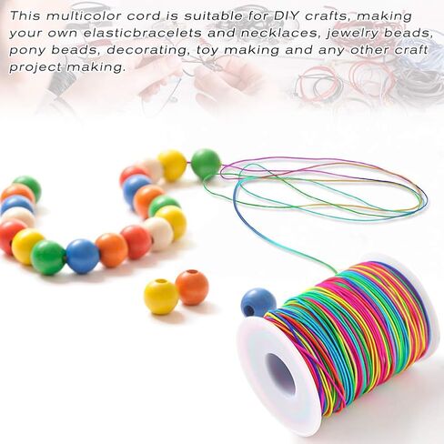 VGOODALL 100 Yards White Elastic String Beading Cord Stretchy String for Bracelets, Necklace, Jewelry Making and Crafts,1MM in Saudi Arabia