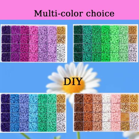 6000+ Blue Clay Beads Bracelet Making Kit Friendship Gold Beads Letter Beads Heishi Beads Polymer Clay Beads Jewelry&Bracelet Making Kit for Teen Girls Birthday Gift (Multicolour6) in Saudi Arabia