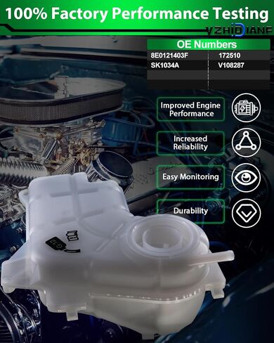 For:-Audi S4 Coolant Reservoir Tank Engine Overflow Recovery Reservoir Tank For:-Audi S4 4.2L V8 2004 2005 2006 2007 2008 2009, RS4 4.2L V8 07 08, 8E0121403F 172510 SK1034A [with Sensor&Cap] in Saudi Arabia