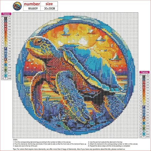 MXJSUA 5D Sea Turtle Stained Glass Diamond Art Painting Kits for Adults, DIY Diamond Art Kits for Beginners Gem Art Craft Kits Home Wall Decor Gift 12x12 Inch in Saudi Arabia