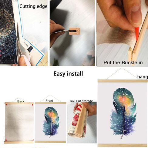 VAVCASE قطعتان من إطارات الرسم الفني الماسي مقاس 12 × 16 بوصة و30 × 40 سم لوحة فنية ماسية، صور أو صور إطار فني للرسم الفني الماسي 5D لباب نافذة الحائط (عبوتان) in Saudi Arabia