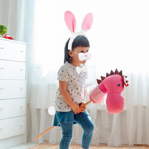 Bunny Rabbit Costume Set Rabbit Ears Headband Tail Nose Bowtie Halloween/Birthday/Cosplay Party Decorations in Saudi Arabia