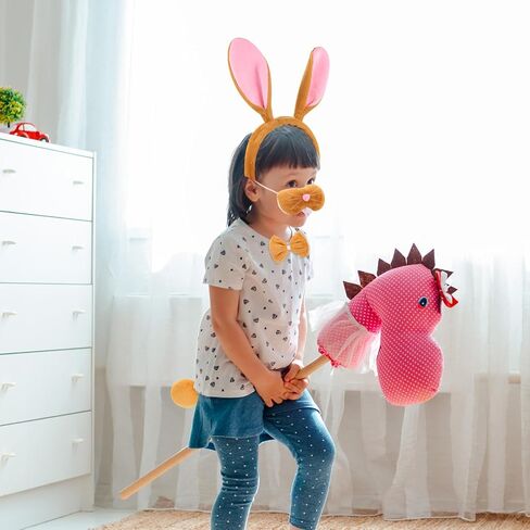 Bunny Rabbit Costume Set Rabbit Ears Headband Tail Nose Bowtie Halloween/Birthday/Cosplay Party Decorations in Saudi Arabia