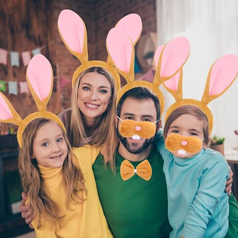 Bunny Rabbit Costume Set Rabbit Ears Headband Tail Nose Bowtie Halloween/Birthday/Cosplay Party Decorations in Saudi Arabia