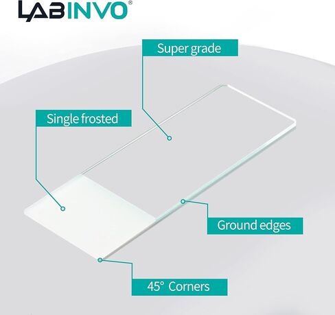 مجموعة شرائح مجهر بلوري بيضاء اللون تم تنظيفها مسبقًا، 288 قطعة من شرائح Dim.75.0X25.0X1.1mm، زوايا 45 درجة، درجة فائقة، حواف أرضية، مع قلم تحديد، IN-MSP001 in Kuwait
