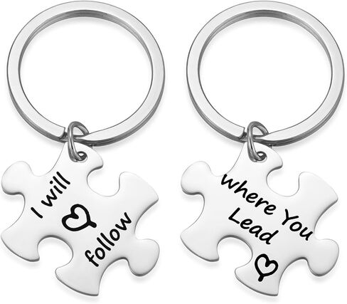 Mother's Day Mom Gifts from Daughter Valentine's Day Couples Friendships Keyring - Where You Lead I Will Follow Keychain Inspired Gilmore Girls TV Fans Friends in Kuwait