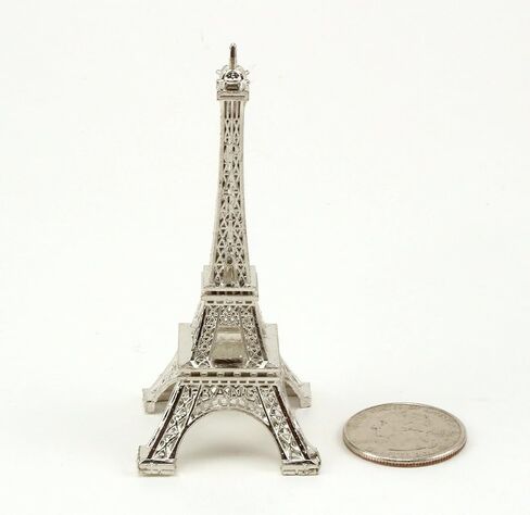 3 بوصة فضية صغيرة برج ايفل تمثال تمثال طبق الاصل تمثال تذكاري 1 قطعة in Kuwait