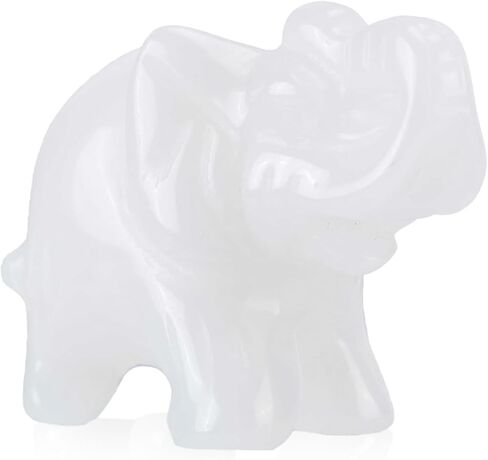 تماثيل فيل من الأحجار الكريمة قطعة واحدة، حجر اليشم الأخضر نحت فيل صغير هدايا تماثيل حيوانات كريستالية تماثيل فيل منحوتة يدويًا لديكور المنزل in Kuwait